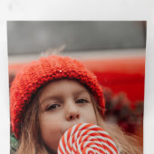 Festive Candy Cane Merry Christmas One Photo 三つ折りクリスマスカード (内部最初)