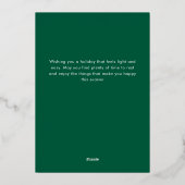 Festive Candy Cane Pattern Christmas family photo 箔シーズンカード (裏面)