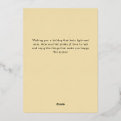 Festive Candy Cane Pattern Christmas family photo 箔シーズンカード (裏面)