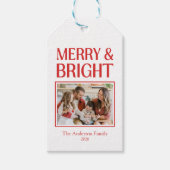 Festive Candy Cane Striped Christmas Red White ギフトタグ (正面)