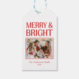 Festive Candy Cane Striped Christmas Red White ギフトタグ