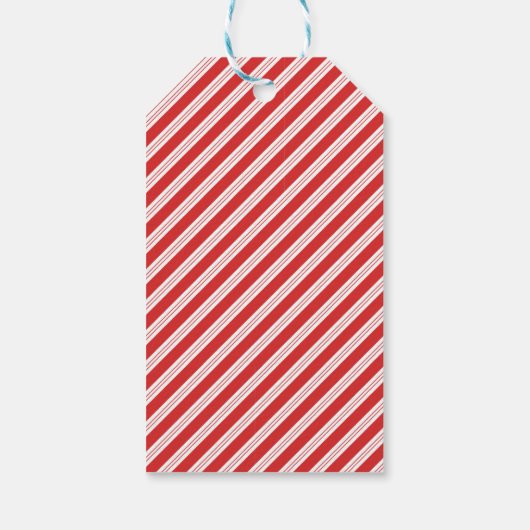 Festive Candy Cane Striped Christmas Red White ギフトタグ (裏面)