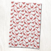 Festive Cardinal Bird Watercolor キッチンタオル