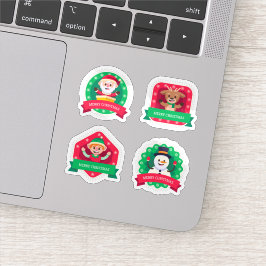 Festive cartoon christmas sticker collection  シール