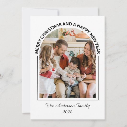 Festive Casual Merry Christmas Photo Card シーズンカード (正面)