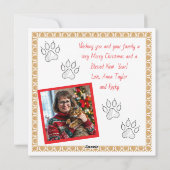 Festive Cat and Poinsettia Customized Christmas シーズンカード (裏面)