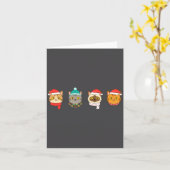 Festive Cat Lineup, Holiday Cat Art Cat Lovers, Ca カード (黄色い花)
