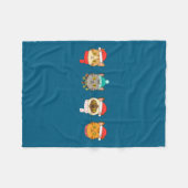 Festive Cat Lineup, Holiday Cat Art Cat Lovers, Ca フリースブランケット (正面(横))