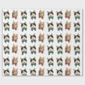 Festive Cats Christmas Wrapping Paper ラッピングペーパー (フラット)
