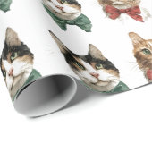 Festive Cats Christmas Wrapping Paper ラッピングペーパー (ロールコーナー)