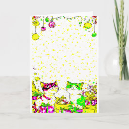 Festive Cats with Gifts  カード