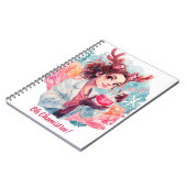 Festive Chemist Girl Watercolor Science Art ノートブック (左側)