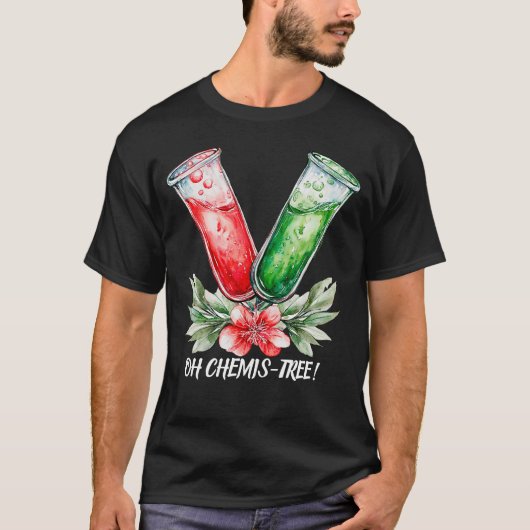 Festive Chemistry Test Tube Pun Art Tシャツ (正面)