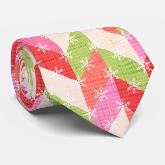 Festive Chevron christmas ネクタイ (ロール)
