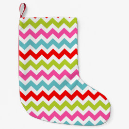 Festive Chevron Pattern – Retro Holiday Stripes スモールクリスマスストッキング