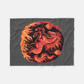 Festive Chinese New Year 2026 Horse Lantern Cultur フリースブランケット (正面(横))