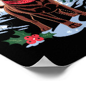 Festive Chocolate Lab In Snowy Forest Winter Xmas  ポスター (角)