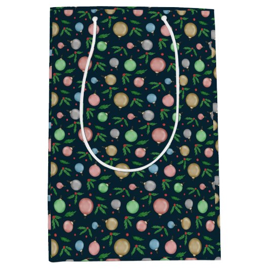 Festive Christmas  ミディアムペーパーバッグ (正面)