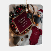 Festive Christmas basket pregnancy announcement  セラミックオーナメント (右)