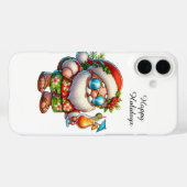 Festive Christmas beach customizable Santa  Case-Mate iPhoneケース (裏面 (横))