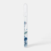 Festive Christmas blue snowman customizable  iPhone 16ケース (左側面)