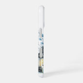 Festive Christmas blue snowman customizable  iPhone 16ケース (右側面)