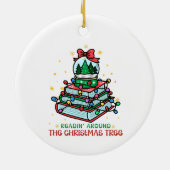 Festive Christmas Book Lover セラミックオーナメント (裏面)
