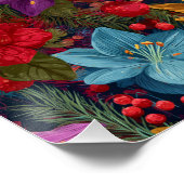 Festive Christmas Botanical Pattern ポスター (コーナー)