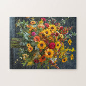 Festive Christmas Bouquet with Pine and Poinsettia ジグソーパズル (横)