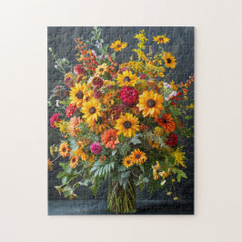 Festive Christmas Bouquet with Pine and Poinsettia ジグソーパズル