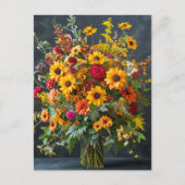 Festive Christmas Bouquet with Pine and Poinsettia ポストカード (正面)