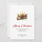 Festive Christmas candles rustic greenery card シーズンカード (正面)