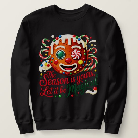 Festive Christmas Candy Crewneck Gift スウェットシャツ (デザイン正面)
