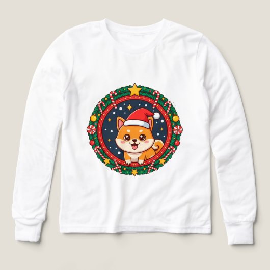 Festive Christmas Cartoon Dog (デザイン正面)