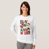 Festive Christmas Characters Letter Art T-Shirt Tシャツ (正面フル)
