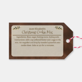 Festive Christmas Cookie Mix Personalized Brown ギフトタグ