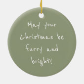 Festive Christmas Custom Photo Dog Pet セラミックオーナメント (裏面)