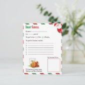 Festive Christmas dear Santa letter シーズンポストカード (スタンド正面)