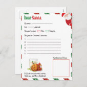 Festive Christmas dear Santa letter シーズンポストカード (正面/裏面)