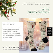 Festive Christmas Design Crew Socks ソックス