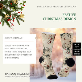 Festive Christmas Design Crew Socks ソックス