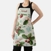 Festive Christmas Design Personalized Name Apron エプロン (インサイチュ)