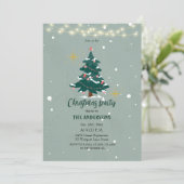 Festive Christmas Dinner Invitation-Snowflake Tree 招待状 (スタンド正面)