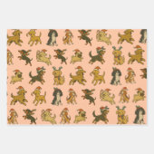 Festive Christmas Dogs ラッピングペーパーシート (正面3)