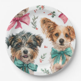 Festive Christmas Dogs Paper Plates ペーパープレート