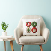 Festive Christmas Donuts – Throw Pillow クッション (椅子)