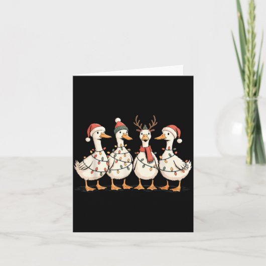Festive Christmas Ducks Decorative Jolly Xmas Holi カード (正面)