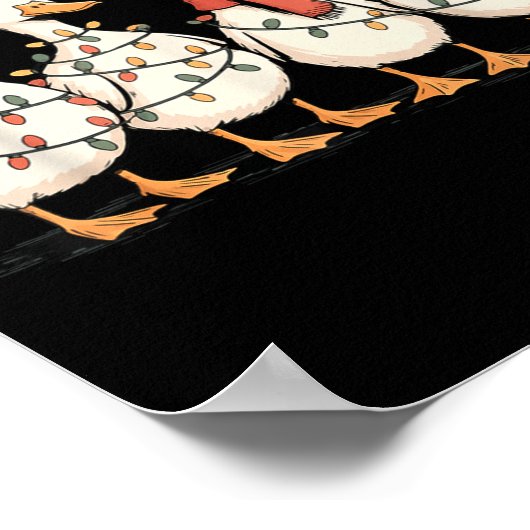 Festive Christmas Ducks Decorative Jolly Xmas Holi ポスター (角)