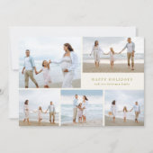 Festive Christmas Elegant Colorful Five Photo シーズンカード (正面)