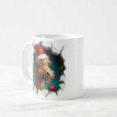 Festive Christmas Featuring Cheerful Horse Design コーヒーマグカップ (正面左)